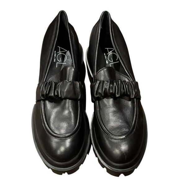 AGL Celeste chunky-sole loafers in Black NWOB Size 39 1/2 or US 9 - Picture 6 of 12